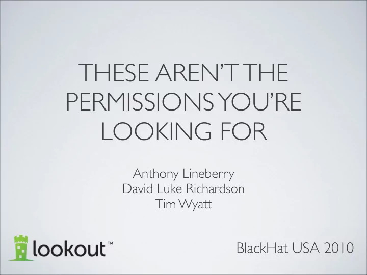 these aren t the permissions you re looking for