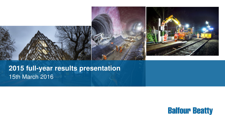 2015 full year results presentation