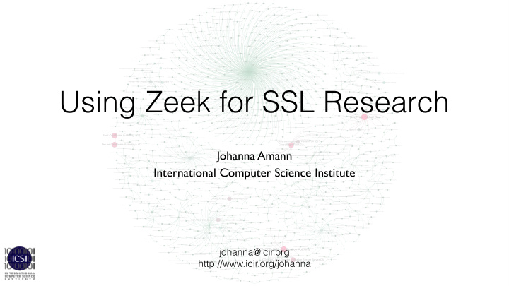 using zeek for ssl research