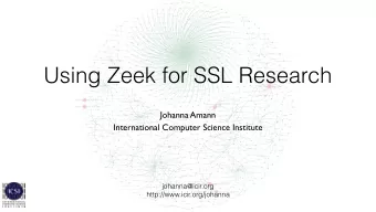Using Zeek for SSL Research  Hochschule Darmstadt  FH Neu-Ulm CA - G01  Beuth Hochschule Berlin CA