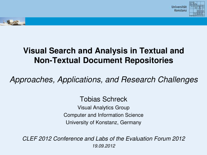 approaches applications and research challenges tobias