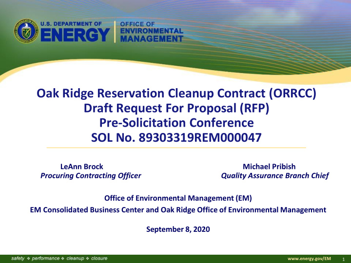 oak ridge reservation cleanup contract orrcc