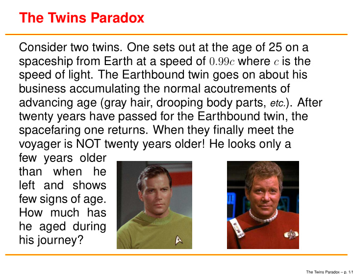 the twins paradox