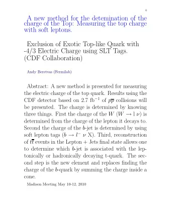 A new method for the detemination of the  charge of the Top: Measuring the top charge  with soft