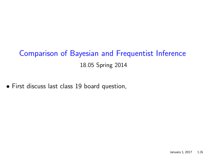 comparison of bayesian and frequentist inference