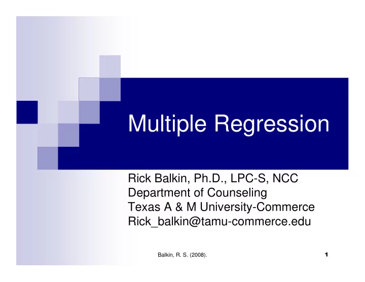 multiple regression