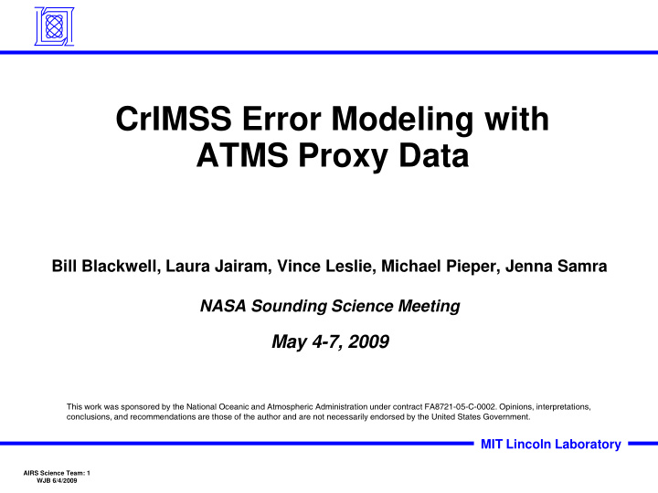 crimss error modeling with atms proxy data
