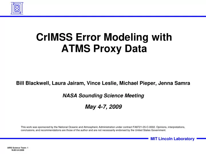 crimss error modeling with atms proxy data