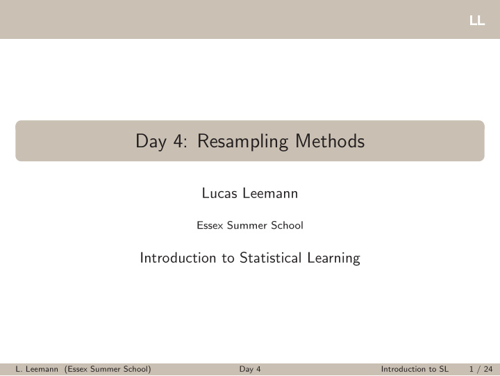 day 4 resampling methods