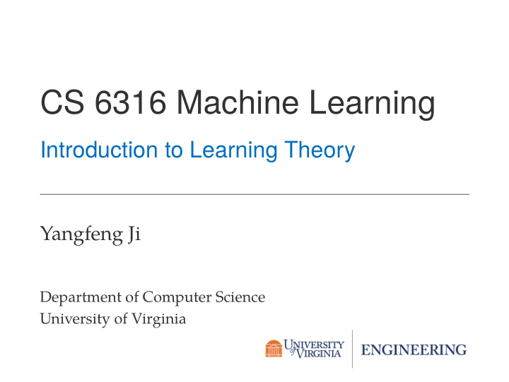 cs 6316 machine learning