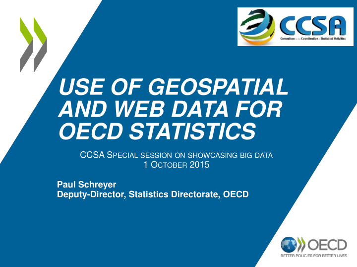 use of geospatial and web data for oecd statistics