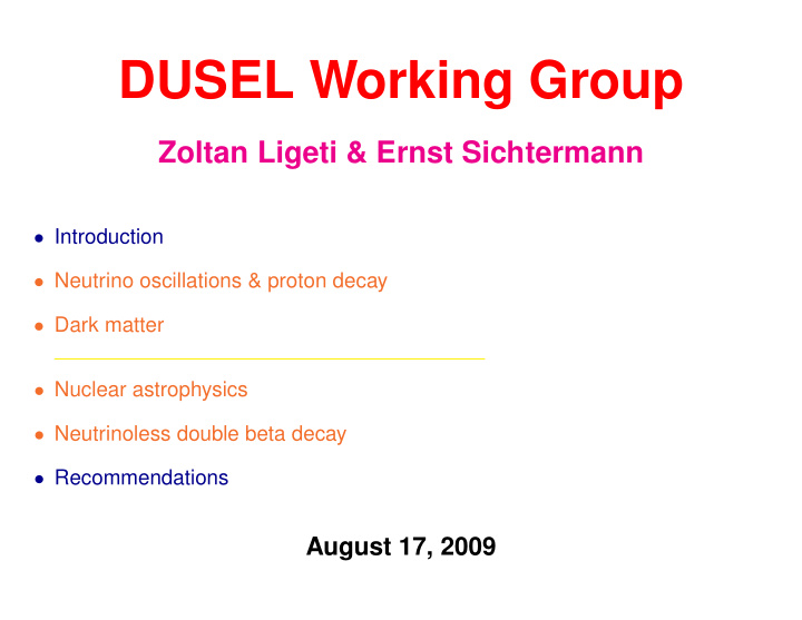 dusel working group