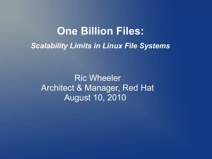 one billion files