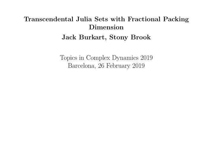 transcendental julia sets with fractional packing