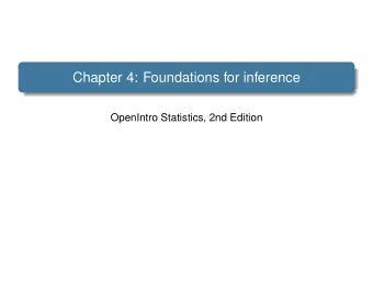 Chapter 4: Foundations for inference  OpenIntro Statistics, 2nd Edition  Variability in estimates