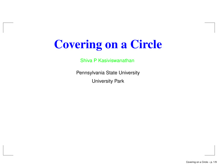 covering on a circle