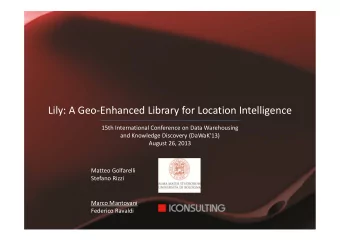 Lily: A Geo-Enhanced Library for Location Intelligence  15th International Conference on Data