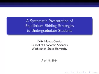 A Systematic Presentation of  Equilibrium Bidding Strategies  to Undergradudate Students  Felix