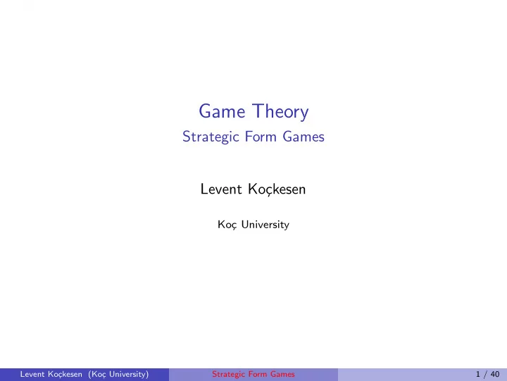 game theory