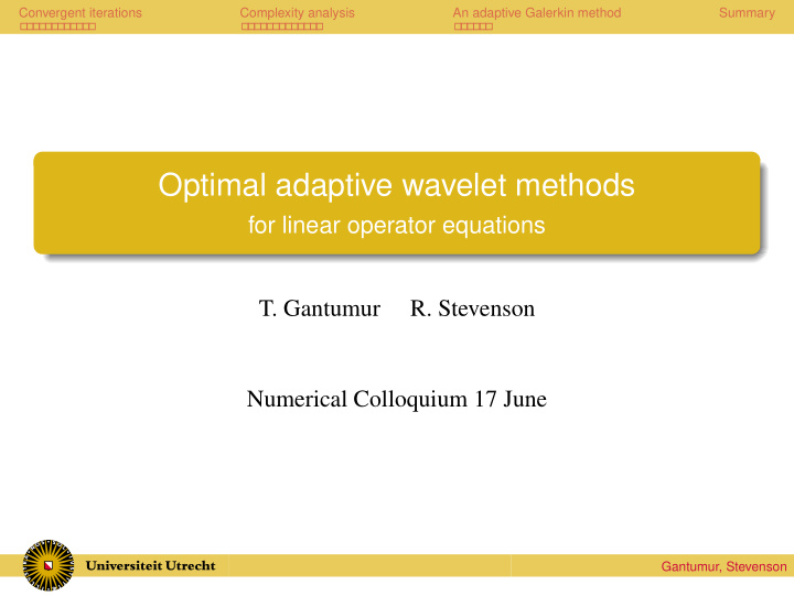 optimal adaptive wavelet methods
