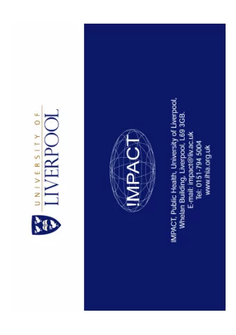 An introduction to a  generic Health Impact  Assessment  Methodology  Debbie Abrahams,