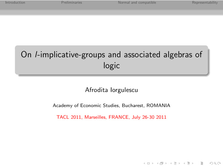 on l implicative groups and associated algebras of logic