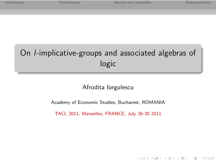 on l implicative groups and associated algebras of logic