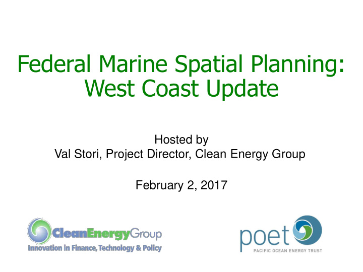 federal marine spatial planning