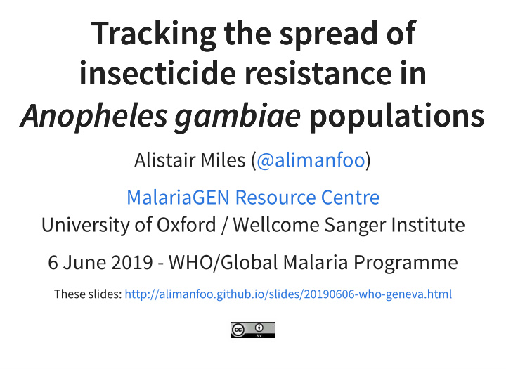 tracking the spread of tracking the spread of insecticide