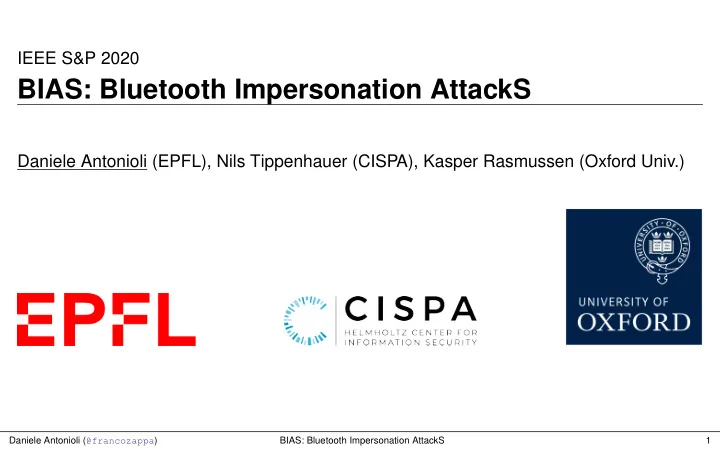 bias bluetooth impersonation attacks