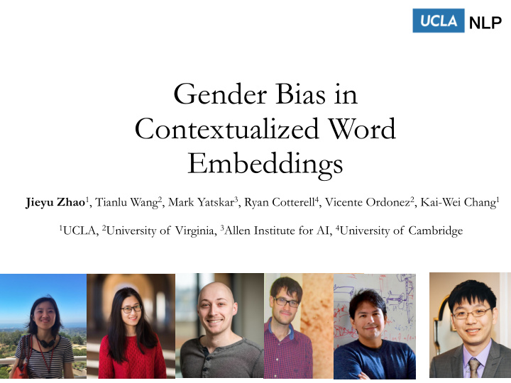 gender bias in contextualized word embeddings