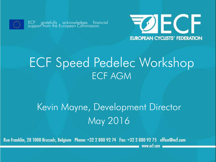 ecf speed pedelec workshop