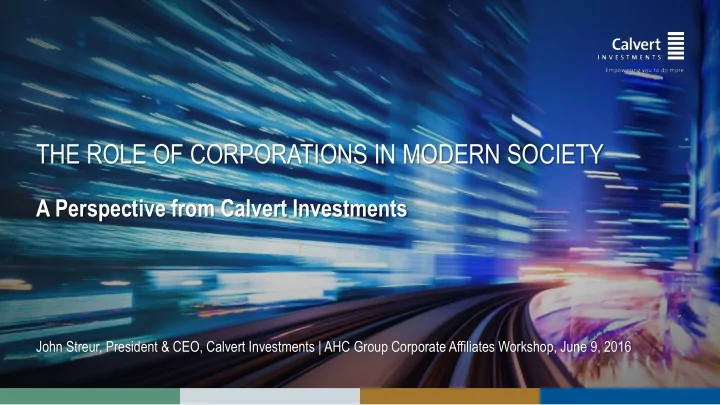 the role of corporations in modern society