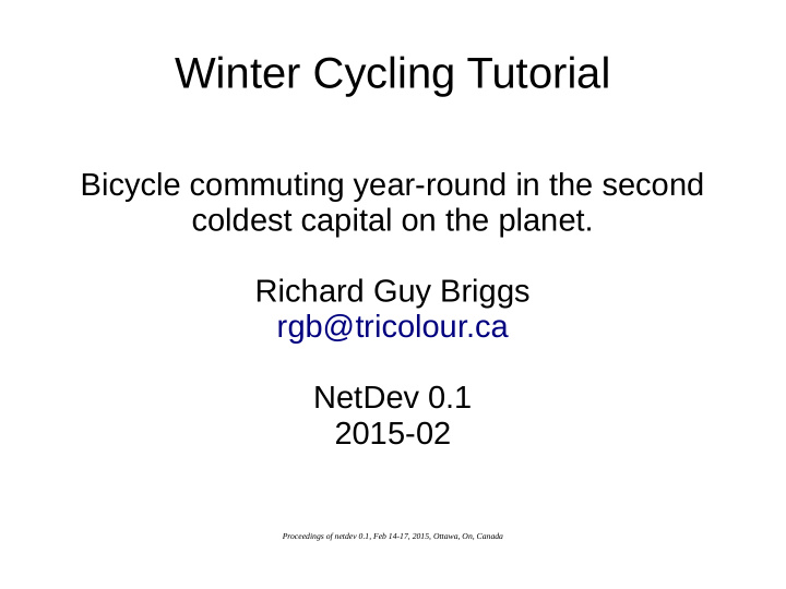 winter cycling tutorial