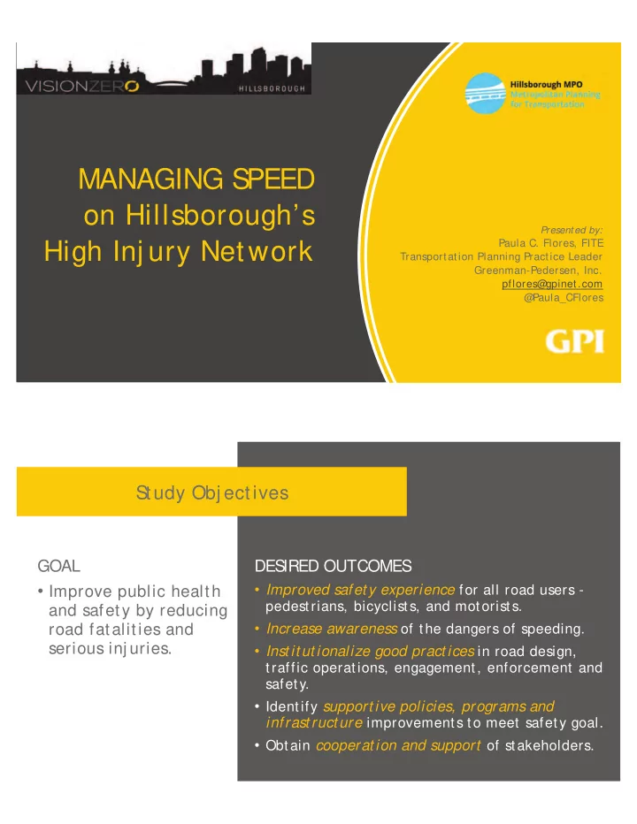 managing s peed on hillsborough s