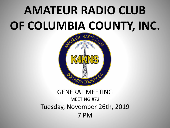 amateur radio club of columbia county inc
