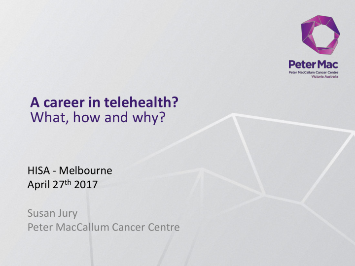a career in telehealth what how and why