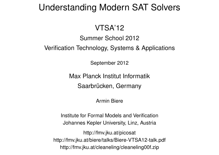 understanding modern sat solvers