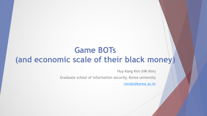 game bots and economic scale of their black money