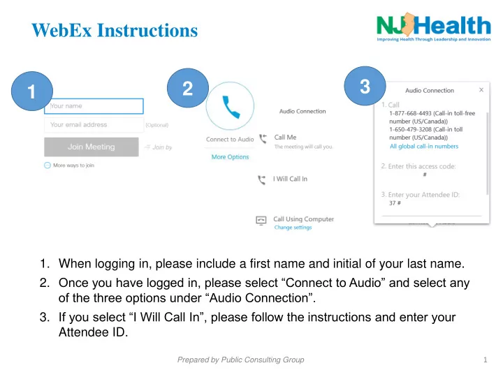 webex instructions