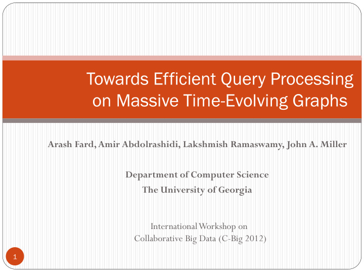 towards efficient query processing on massive time