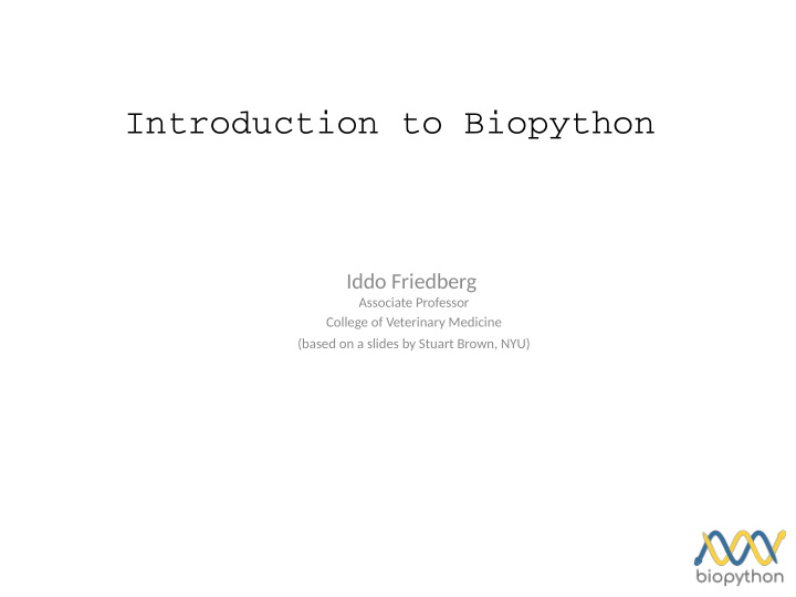 introduction to biopython
