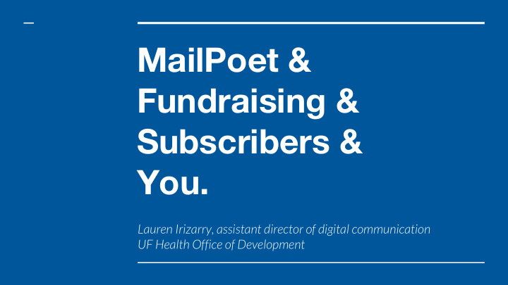 mailpoet amp fundraising amp subscribers amp you