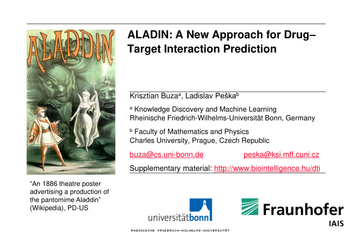 aladin a new approach for drug target interaction