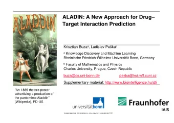 ALADIN: A New Approach for Drug   Target Interaction Prediction Krisztian Buza a , Ladislav