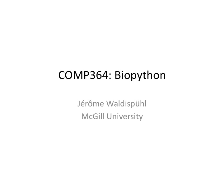 comp364 biopython