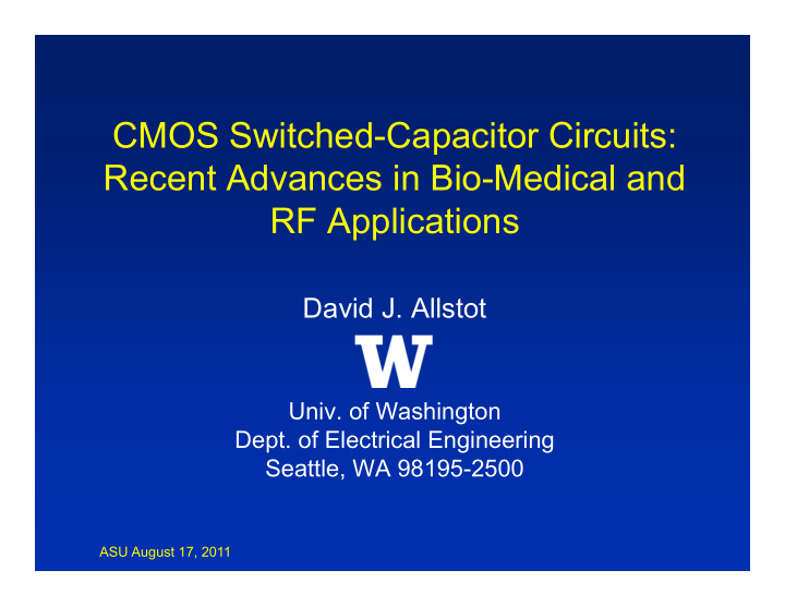 cmos switched capacitor circuits recent advances in bio
