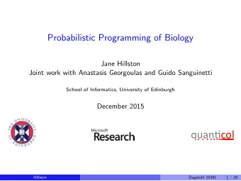 quancol  . ........  .  .  ...  .  ...  ...  ...  ...  ...  ...  Hillston  Dagstuhl 15491  1 /