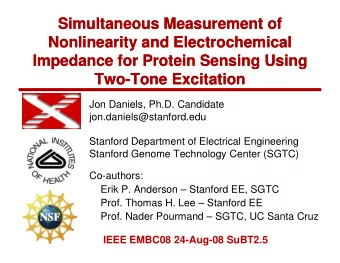 Simultaneous Measurement of  Simultaneous Measurement of  Nonlinearity and Electrochemical