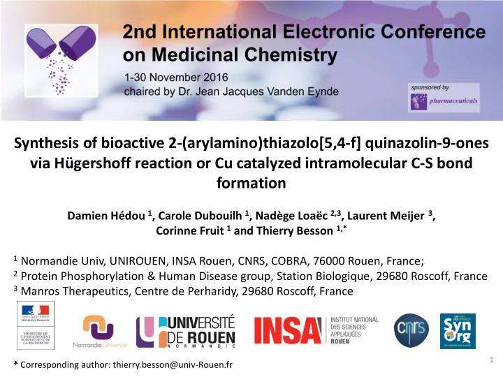 via h gershoff reaction or cu catalyzed intramolecular c